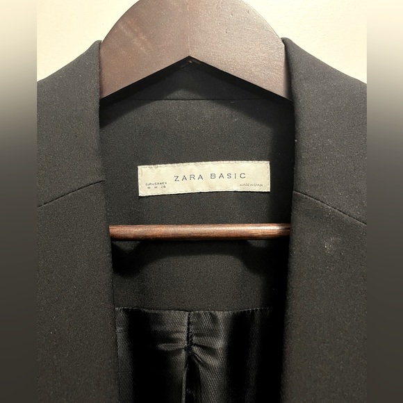 Zara Basic Long Blazer in black - Picture 3 of 6